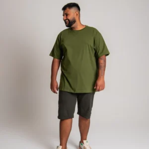 Camiseta 100% Algodão Verde Musgo